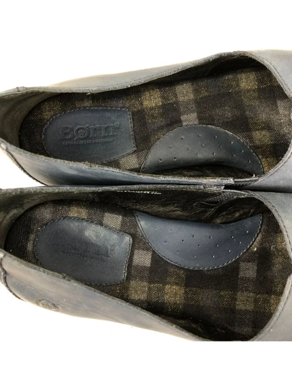 Born Women's Size 9M Sebra Denim Blue Leather Round Toe Slip On Flats Shoes